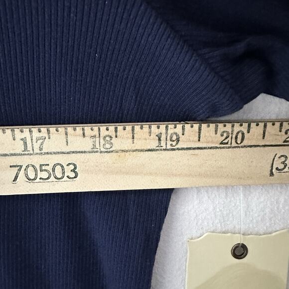 Reba Navy Rhinestone Studded Ribbed Stretch Western Cowgirl Glam Shirt XL NWT - Picture 10 of 10